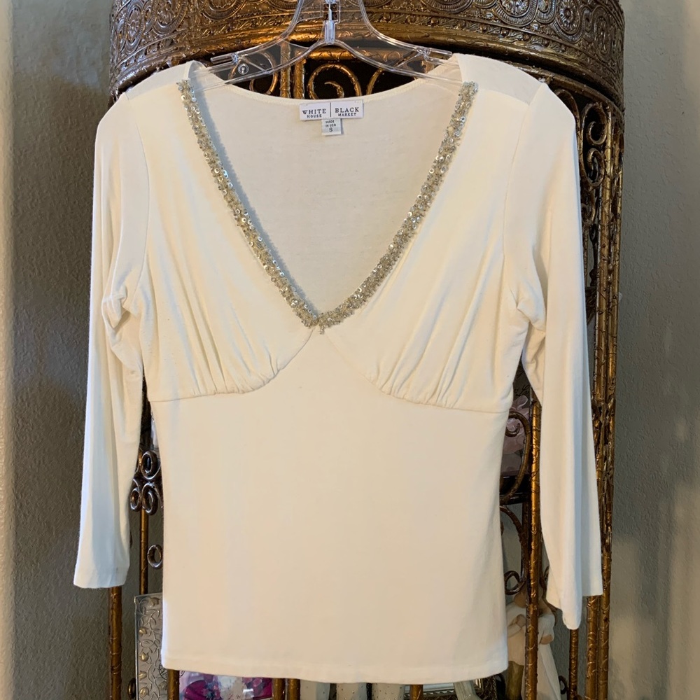 White House Black Market Formal Sequin Blouse - Picture 1 of 2